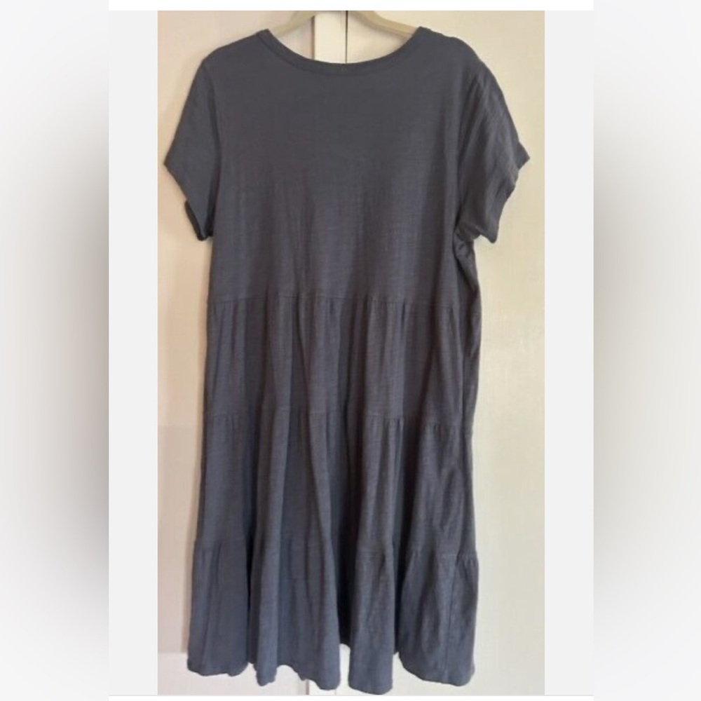 WOMENS TIME AND TRU SHORT SL TIERED DRESSES, EMPIRE WAIST, 2XLRG, GRAY - Picture 2 of 5